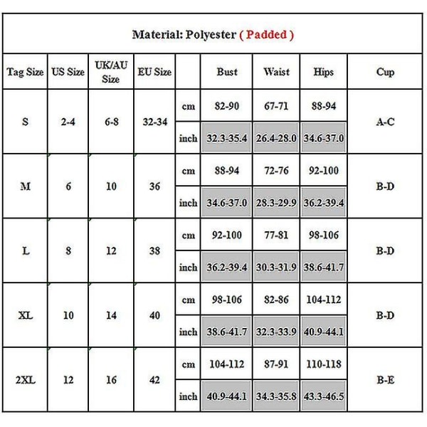 Naisten bikinisetti Pehmustetut set Push Up -uimapuku uimapuku Red Geometric XL