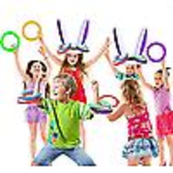 1 Styck Påsk Uppblåsbara Kaninöron Kastringar Påskfestspel Inomhus Utomhus Lila Kanin + 4 Ringar Purple