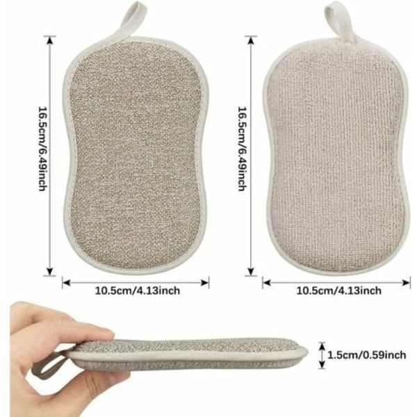 Set med 8 tvättbar disksvamp Köket Antibakteriell Återanvändbar mikrofiber skursvamp Dubbel svamp svamp fo