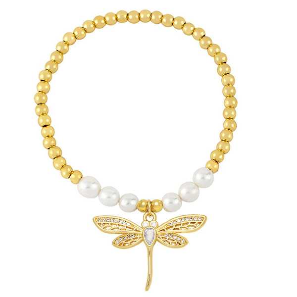 Armband Vintage Zircon Pearl Fashion Smycken Ac8449 white