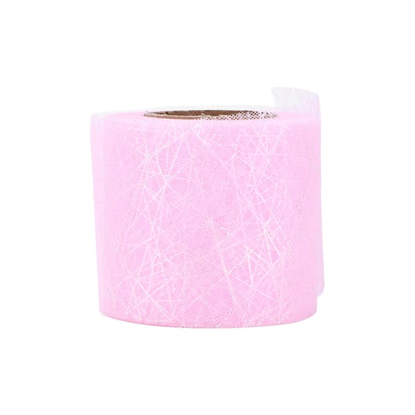 Rosa tyll rull DIY sløyfe hodeplagg båndmateriale edderkoppnett design