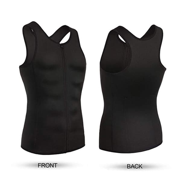 Slankende shapewear-kompressionstop til mænd med lynlås, mavekontrolundertøj