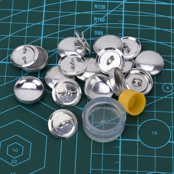 Stoffposeknapper Kit Rund Knapp Base DIY Håndverksspenne Verktøy 20MM