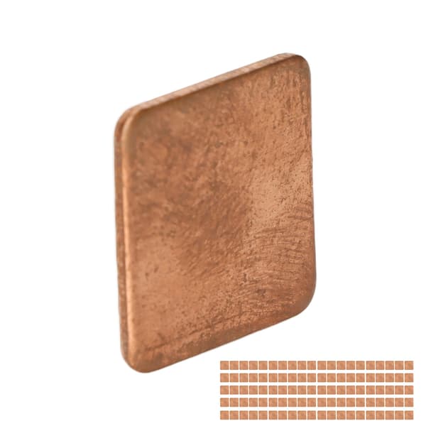 100 st kopparbricka 15x15x1,8 mm gradfri termiskt ledande kylfläns för CPU bärbar dator stationär dator