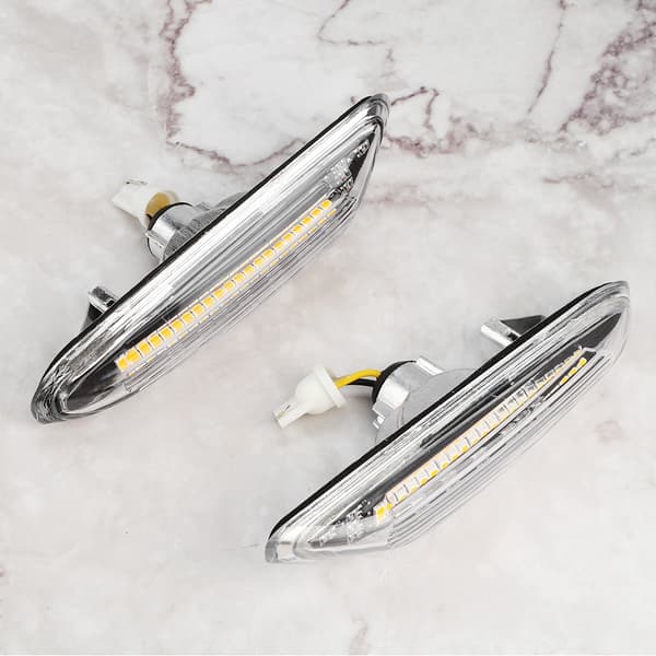 LED Dynamisk Flydende Lys Side Blinklys Indikator Par Kompatibel med E90 E91 E92 E93 E60 E87 E82 E46 Hvid