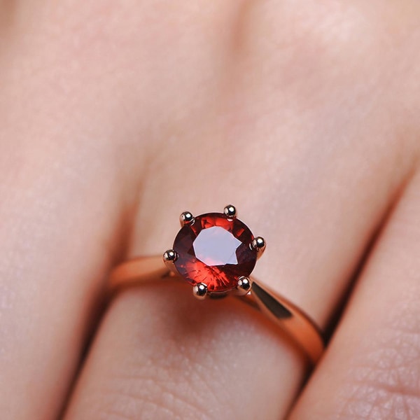 Kvinder Faux Ametyst Ruby Indlagt Finger Ring Bryllup Engagement Smykker Gave Purple US 9