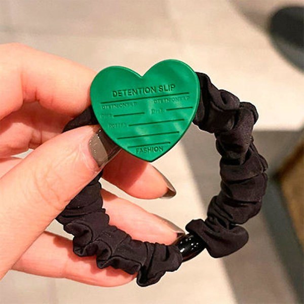 Hästsvans Tie Hår Manschett Grönt Hår Ring Elastisk Wrap Hår Rep Hårtillbehör Advanced Green Black Edge Green Love