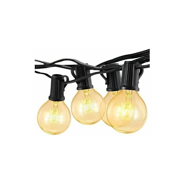 Fairy Lights utomhus, anslutningsbara Fairy Lights 7.6M 25 G40-lampor med 3 reservlampor för bröllopsfestträdgård,