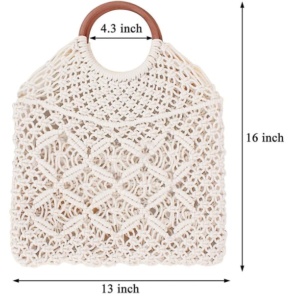 Mesh ihålig vävd väska white