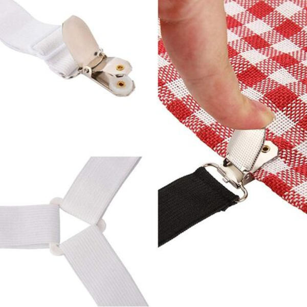 Sengelagenstropper Fitted Sheet Tie Trekant Elastisk Madrasstrop Justerbar Lagen Båreremme Madrasstrop 4 Pie