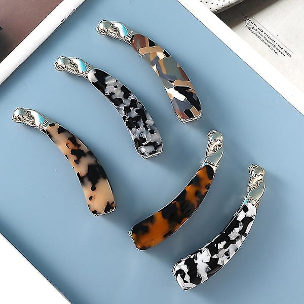 Leopard-hiusklipsi asetaattilevy pitkät pystysuorat hiukset barrette käsintehdyt poninhäntäpidikkeet hiusneulat 9