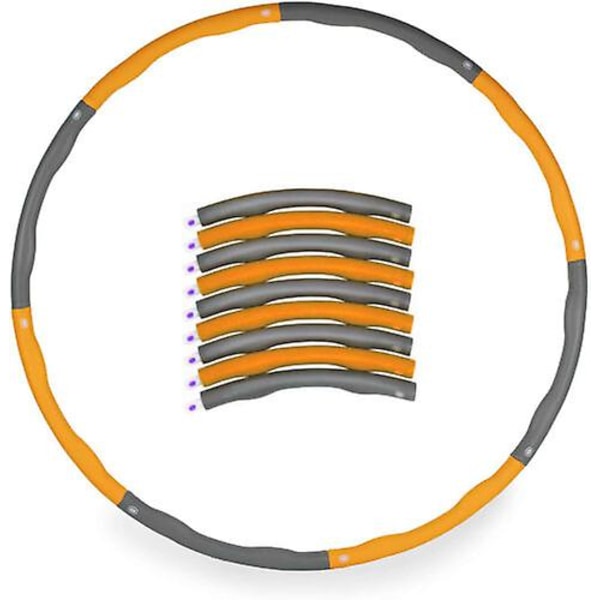 Orange/grå 1 kg vægtet sammenklappelig hula bøjle polstret mavemuskel træningstræning