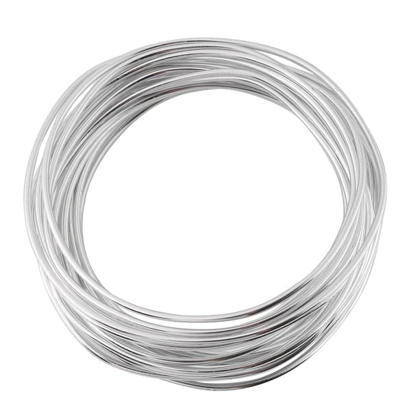 2 mm rund oksidert aluminiumtråd - 5 meter/rull (sølv) - Tilbehør for å lage smykker