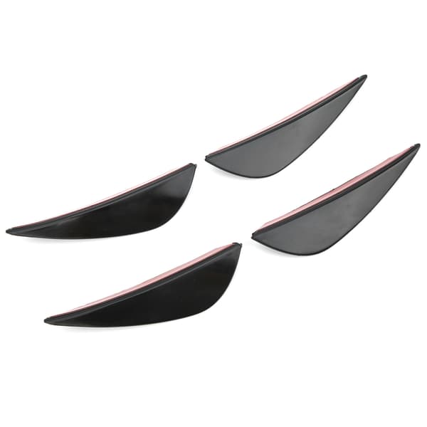 4 stk. Frontkofanger Luftkniv Spoiler Universal PVC Diffuser Højglans Sort