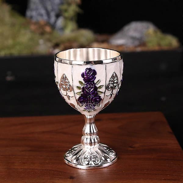 Begert preget kopp Elegant koppfester Drikkevarer Silver Purple as describe