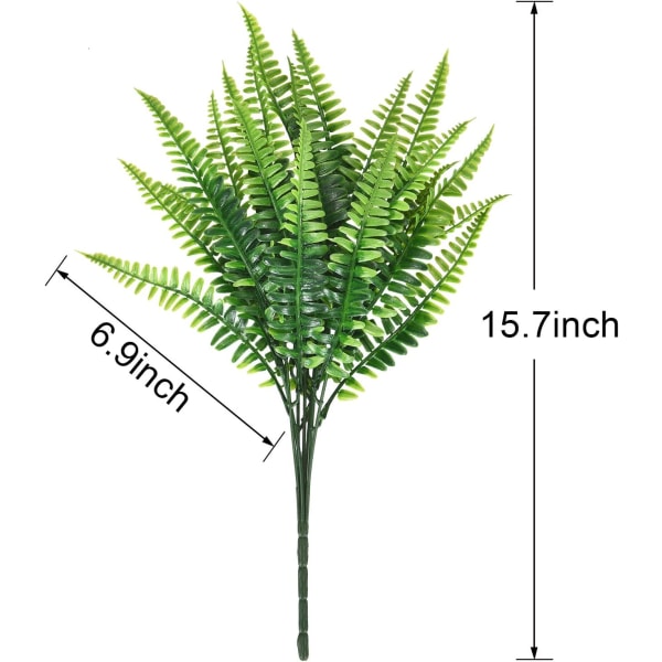 Pakk kunstige falske Boston-bregnebusker Naturlige bregnebusker UV-bestandige grønne planter