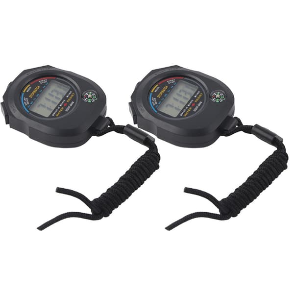 2-pack Multifunktionell LCD Stoppur Timer för Sport Löpning Racing Simning