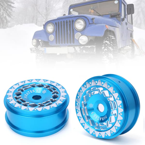 2 st Aluminiumlegering RC Bil Hjulnav med Triangulär Trim Passar för 1 8 Drifting Bil Blå