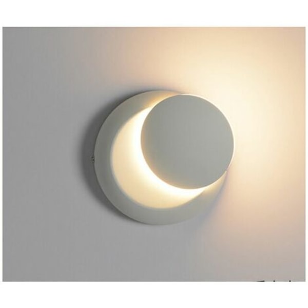 Sjelden Half Moon LED Vegglampe 360 ​​grader Roterbar Sconce Gulvlampe Vegglampe Stue Stue Vegglampe (Hvit)