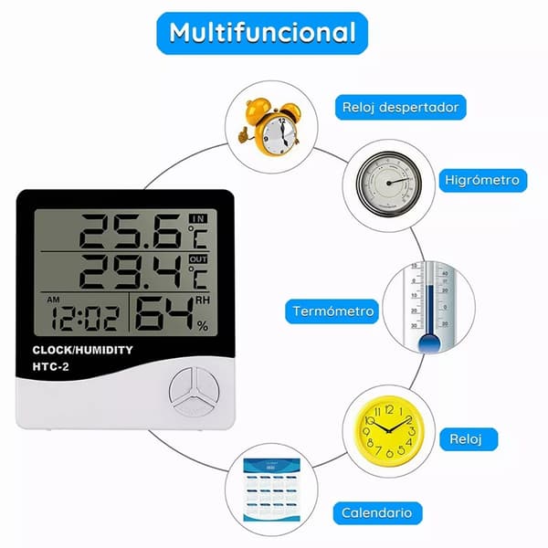 Højopløsnings Digitalt Termometer Hygrometer Vinduesdisplay