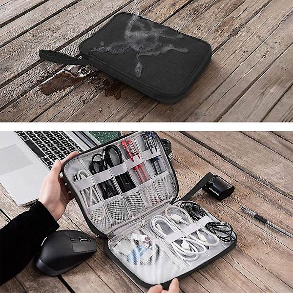 1 st Travel Electronics Organizer Bärbar organizer för förvaring Elektroniska tillbehör Case för sladd, telefon, laddare, flash-enhet Gray