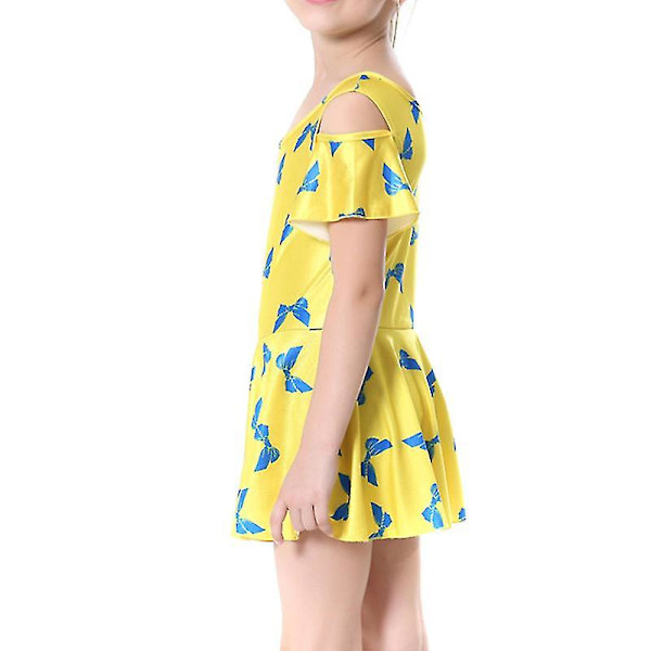 Kids Girls Muslim Modest Swimwear Islamic Swimsuit Yellow 4-5 Years