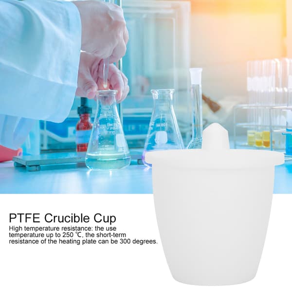 Laboratoriedigel Høyformet PTFE-digelkopp med lokk Eksperimentmaterialer 30ml