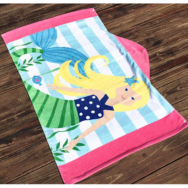 Bærbart badehåndkle med hette (Blonde Mermaid DP-5) B