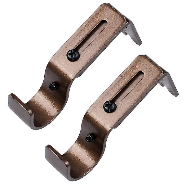 2 st Gardinstångsfäste Enkelstångsfäste För Väggsvart/ Brun/ Silver Brown