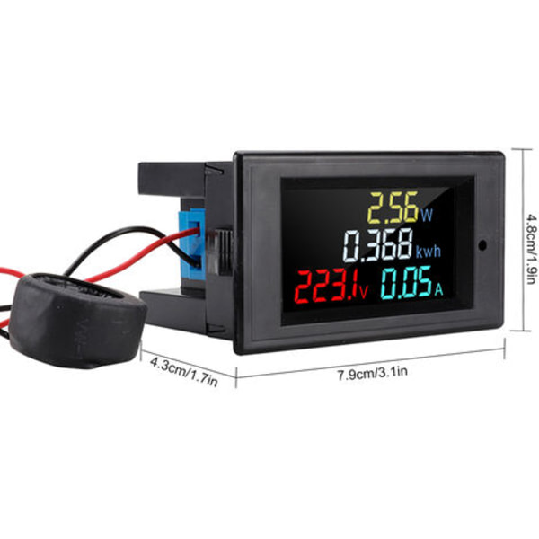 AC 80-300V digitalt amperemeter og voltmeter multifunksjonsmåler D69-2049 digitalt amperemeter og voltmeter
