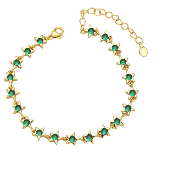 Armbånd Vintage Zircon Star Fashion Jewelry Ac8886 Green