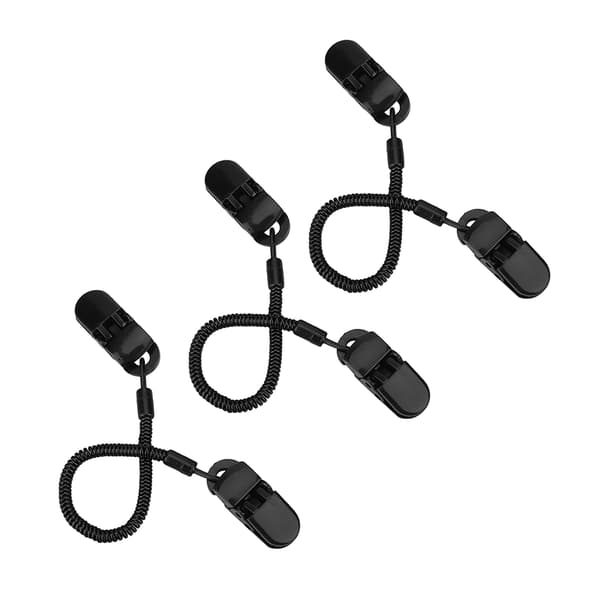 Sort Hattesnor med Hætteclips, Spiralledning, 3-pak