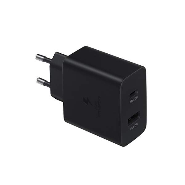 Samsung 35W PD StrömadapterDuo (USB-C, USB-A) Väggladdare bulk -Svart Svart