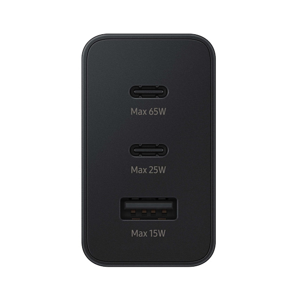 Samsung 65W PD Strömadapter Trio (USB-C x 2, USB-A) Väggladdare Bulk- Svart