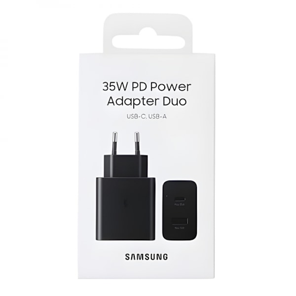 Samsung 35W PD Strömadapter Duo (USB-C, USB-A) Väggladdare -Svart