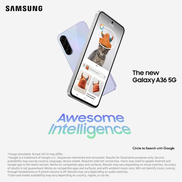Samsung Galaxy A36 5G 6/128GB Smartphone - Awesome Lavender