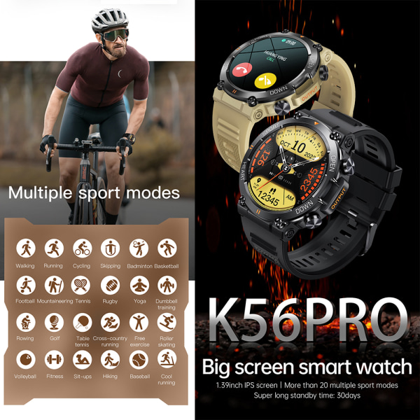 Herr Smart Watch Vattentät IP67 Herr Sport & Fitness Watch armygrön army green