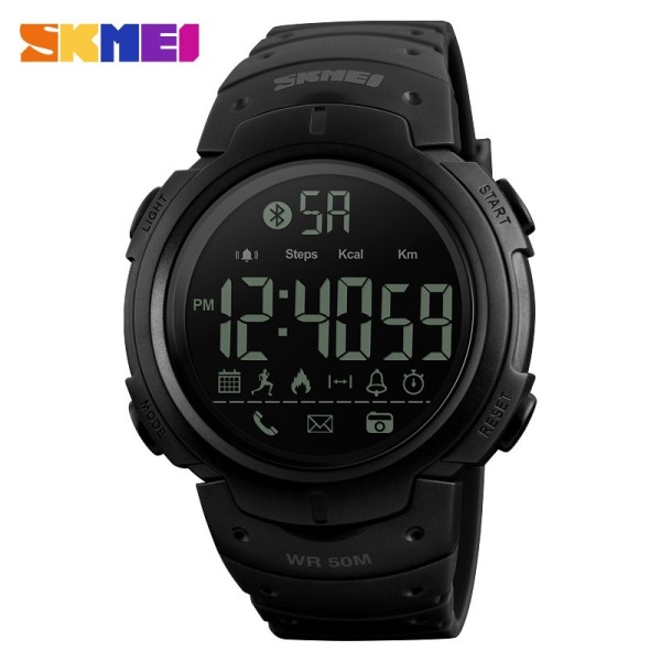 SKMEI 1301 Bluetooth Men Smart Watch Funktioner Sportklockor Påminnelse Digitala armbandsur Kalorier Stegräknare Män Klocka Relogios Black Green
