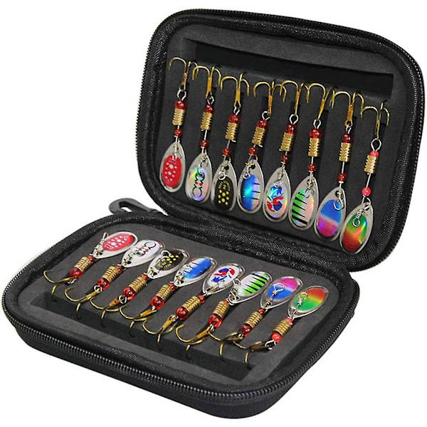 Fiskespinner Lures Sekvens Spinner Metall Fiskespinner Agner Skedsett Med Fiskeutstyr Veske 1stk