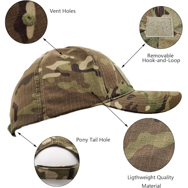 Camo-Hatter for Menn med Kjølende Halskrage Baseball Caps Ansikts-Sjal Maske Army Taktisk Militærhatt Halsrør Snoods for Løping Jakt Camping Camo Cp One Size