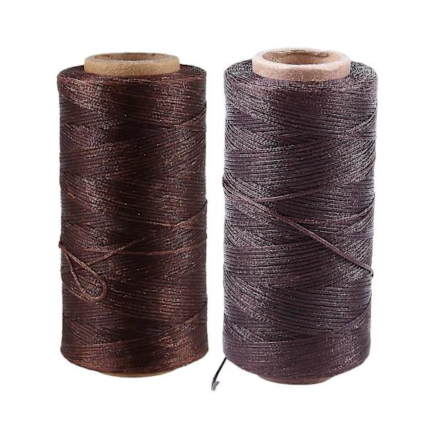 2 st 260m 150d 1mm Läder Sytråd Vaxad Tråd Handnål Snöre Hantverk Diy Nytt Ljust Brun & Mörk