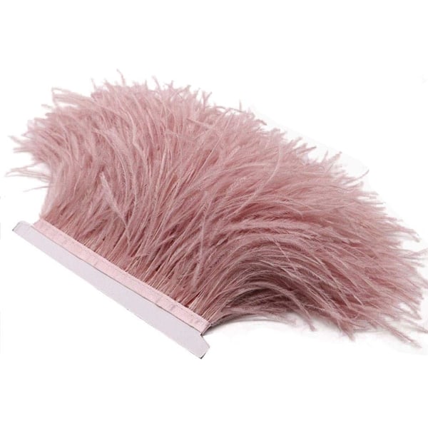 Pack of 2 Yards Natural & Soft Ostrich Feathers Fringe Trims Ribbon - Used for Dress, Sewing Decoration, Craft Clothing, Boots, Wedding Decora