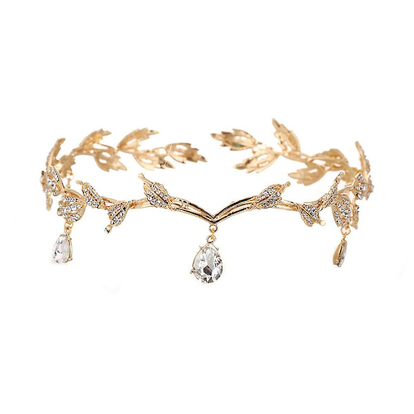 Kristallblad Bröllop Diadem Hårband Brud Brudtärna Pannband Rhinestone Brud Tiara Krona - Stil 1  stil 1