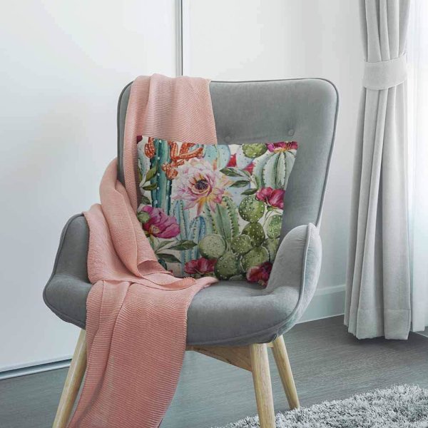 Kuddfodral Kaktus med blomma, Dekorativt örngott för hemmet till män/kvinnor Vardagsrum Sovrum Soffa Stol 18X18 tum Örngott 45X45cm Multi 29
