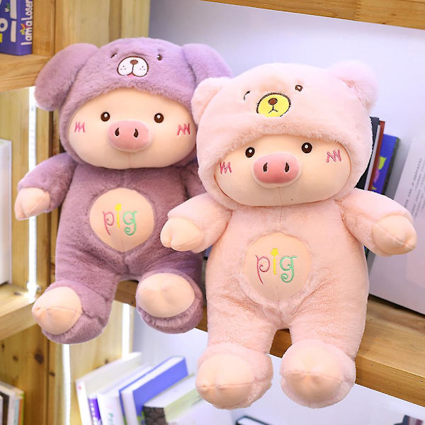 30-60cm Ihastava Sian Plush-lelu Luova Cosplay-kissa &amp; karhu &amp; koira Nuken Pehmeä Täytetty Eläinten Leikki Lapsille Vauvalle Kawaii Syntymäpäivälahja 30cm Pinkki