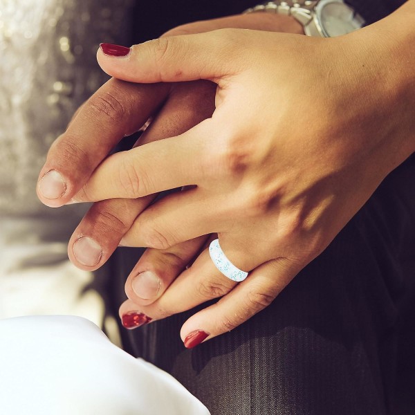 Silikoniset häänauhat naisille, ohuet ja kestävät pinottavat kuminauhat rakkaudelle, pariskunnille, muistoille ja ulkoiluun - 10 sormusta, set 6