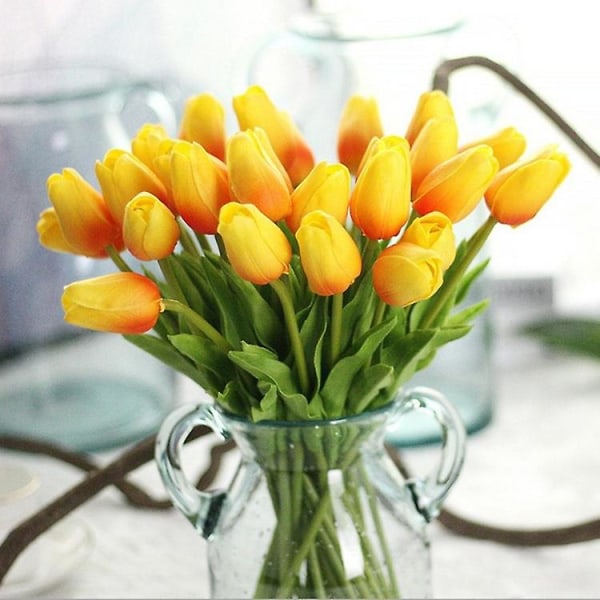 10 PieOf Tulipan Imitation Blomst Mini Enkelt Kunstig Blomst Hjem Dekoration Bryllup Håndholdt Blomster Festdekoration