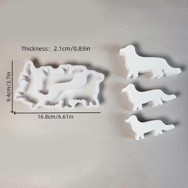 Hvalpehund Statue Silikone Lysforme til Epoxy Resin Lys Sæbefremstilling Forme Gips Silikoneforme