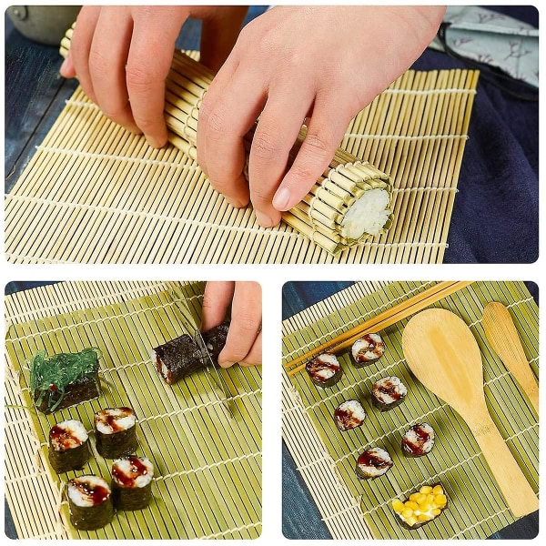13 stk Sushi Making Kit, Sushi Rolling Bamboo Mats, Bamboo Sushi Mat, Japansk