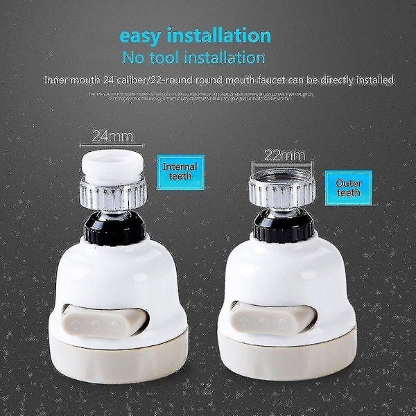 3-modus Kran Aerator Avtakbar Fleksibel Kran Dusjdiffusor Roterende Tute Justerbar Boost